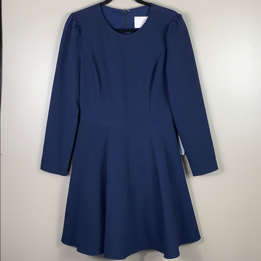 Nwt Gal Meets Glam Navy Long Sleeve Dress Sz 10